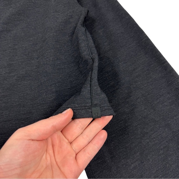 Lululemon Show Your Depth M/L Long Bell Sleeve Crop Heathered Black Reversible - Picture 8 of 9